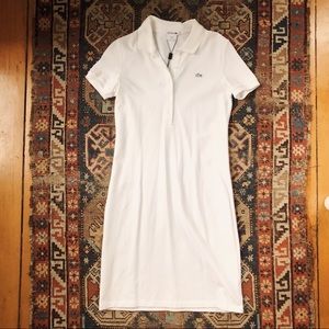 White LACOSTE piqué polo dress